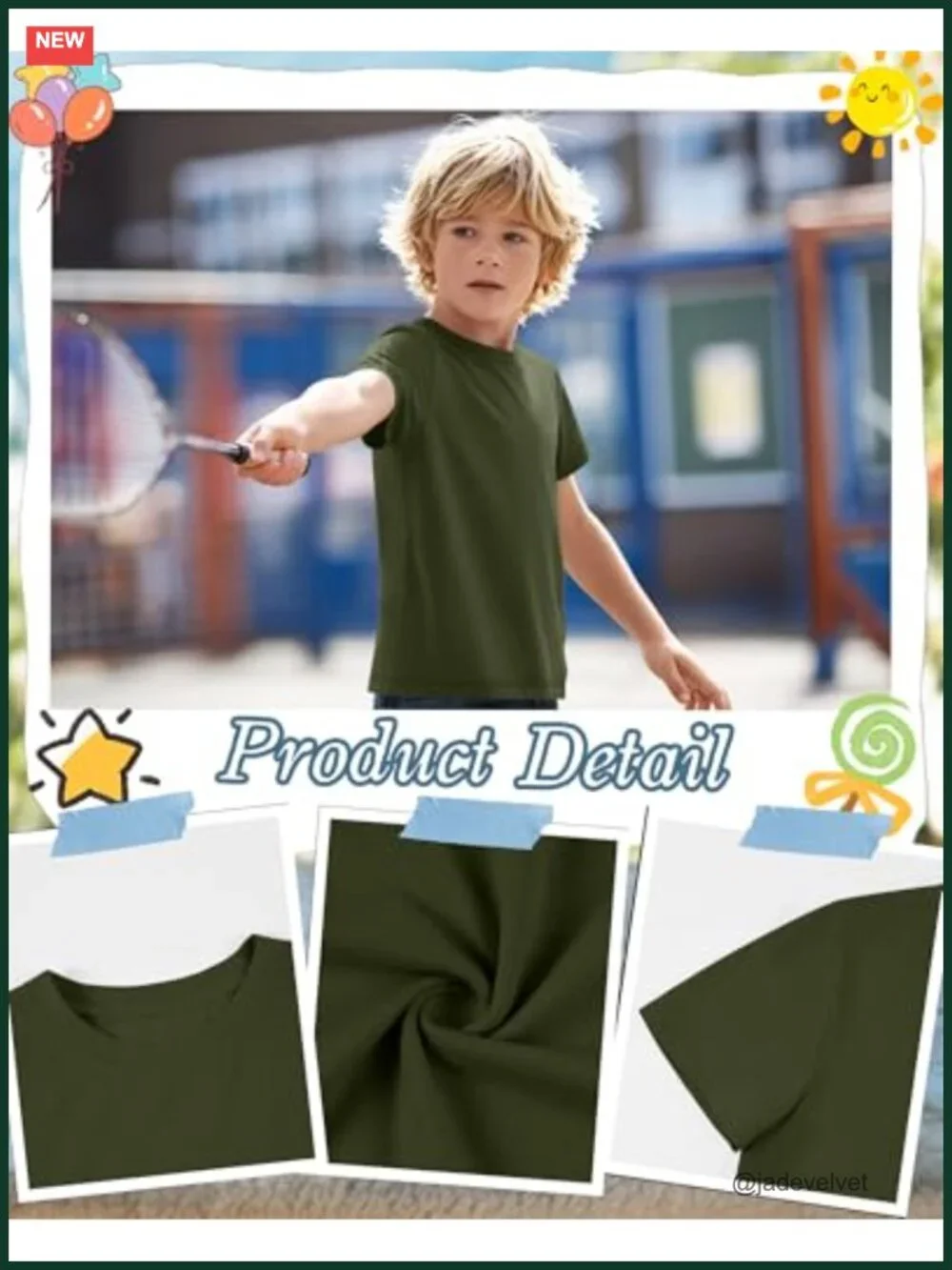 3 Pack Boys Short Sleeve Crew Neck Tees 65% Polyester 30% Cotton 5% Spandex